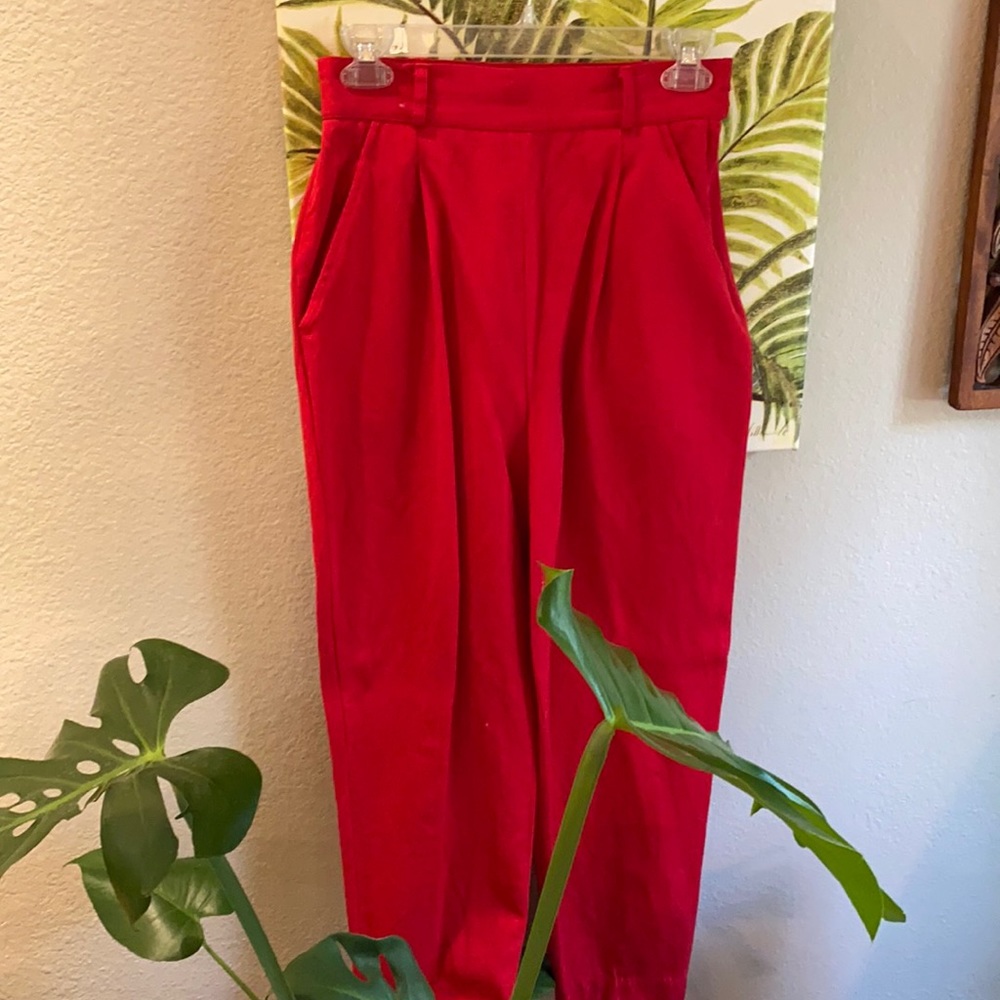 Cute red high waisted retro pants